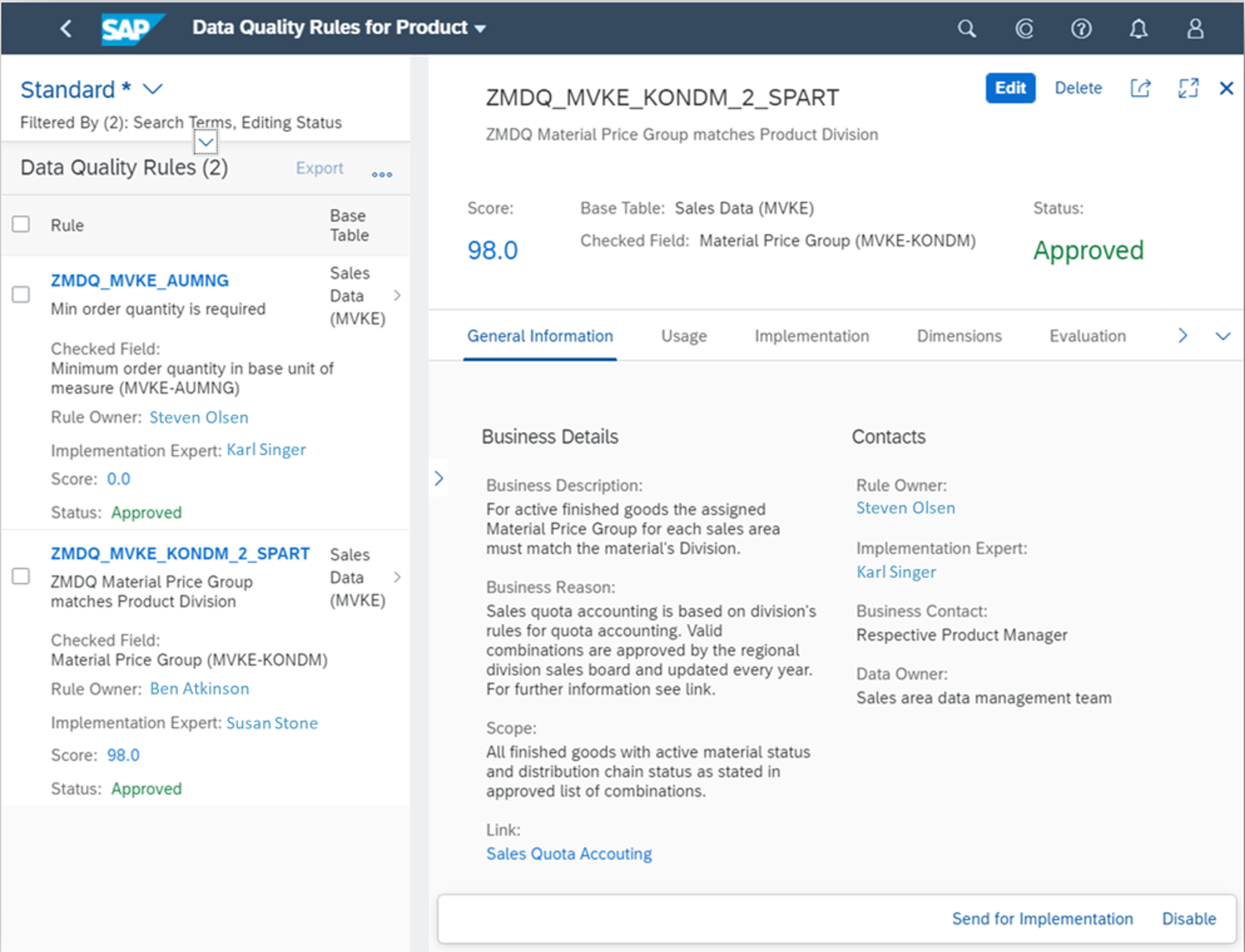 Data Quality Rules Repository Example Business and IT Collaboration for better Master Data Quality